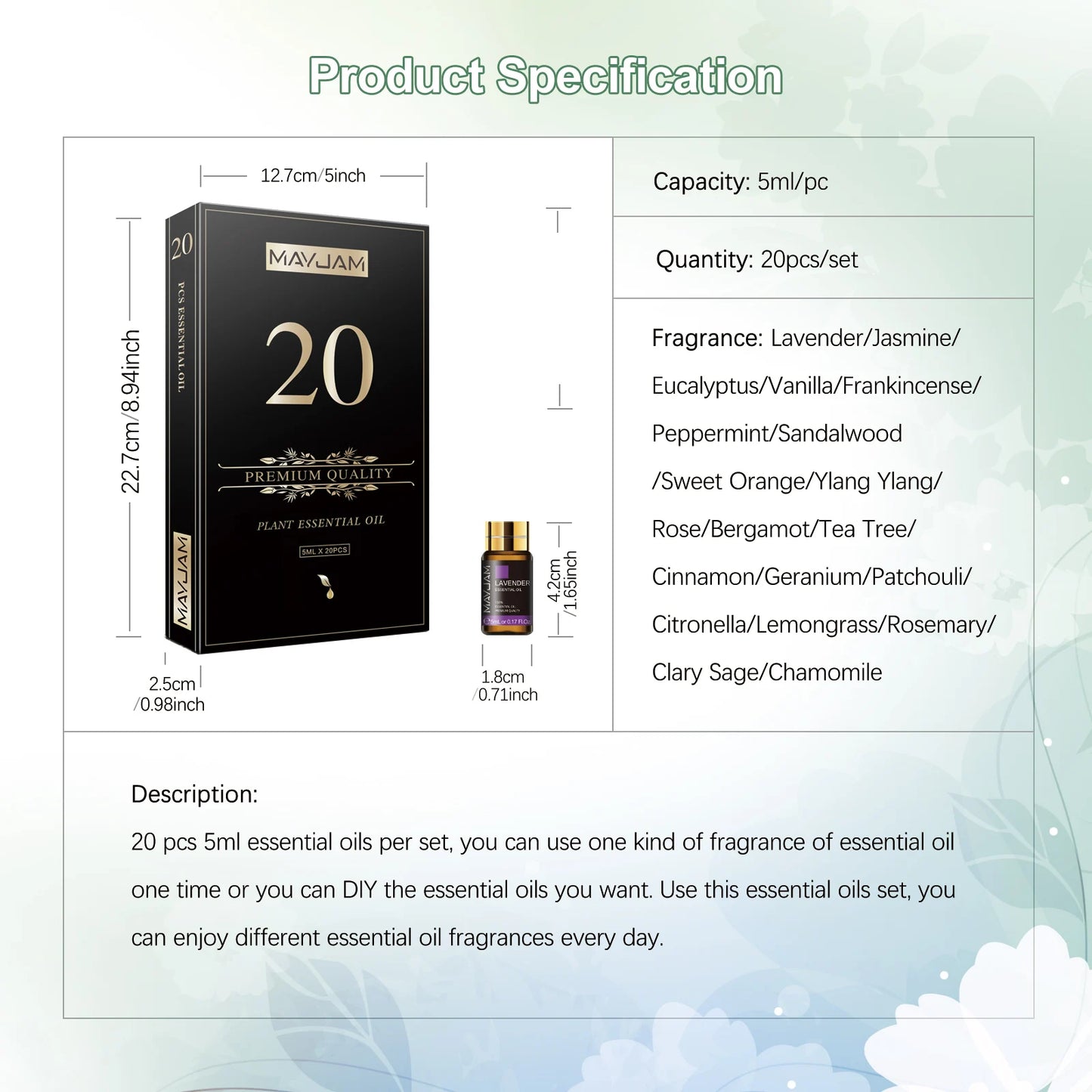 20 Piece Essensial Oils Kit